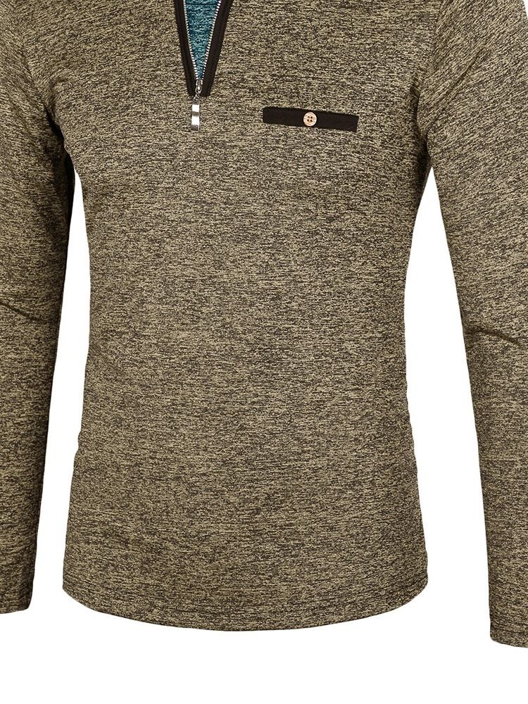 Color Block Patchwork Enkel Slim Pullover T-Shirt