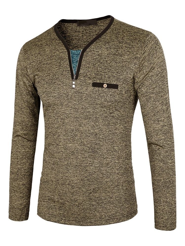 Color Block Patchwork Enkel Slim Pullover T-Shirt