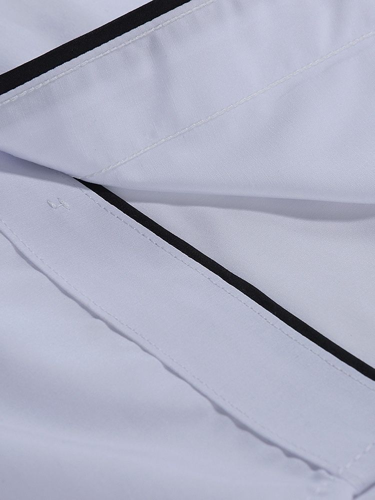 Color Block Vanlig Button Down Mäns Casual Klänning Shirts