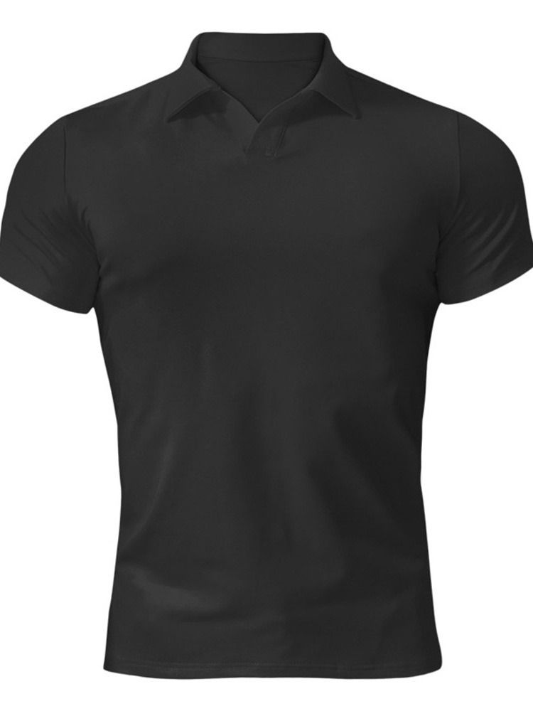 Enkel Lapel För Män Casual Pikétröja