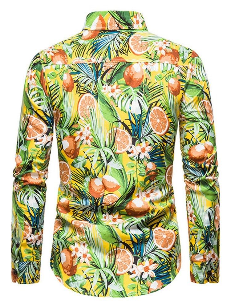 Enkelknäppt Vårskjorta Med Blommig Tryck