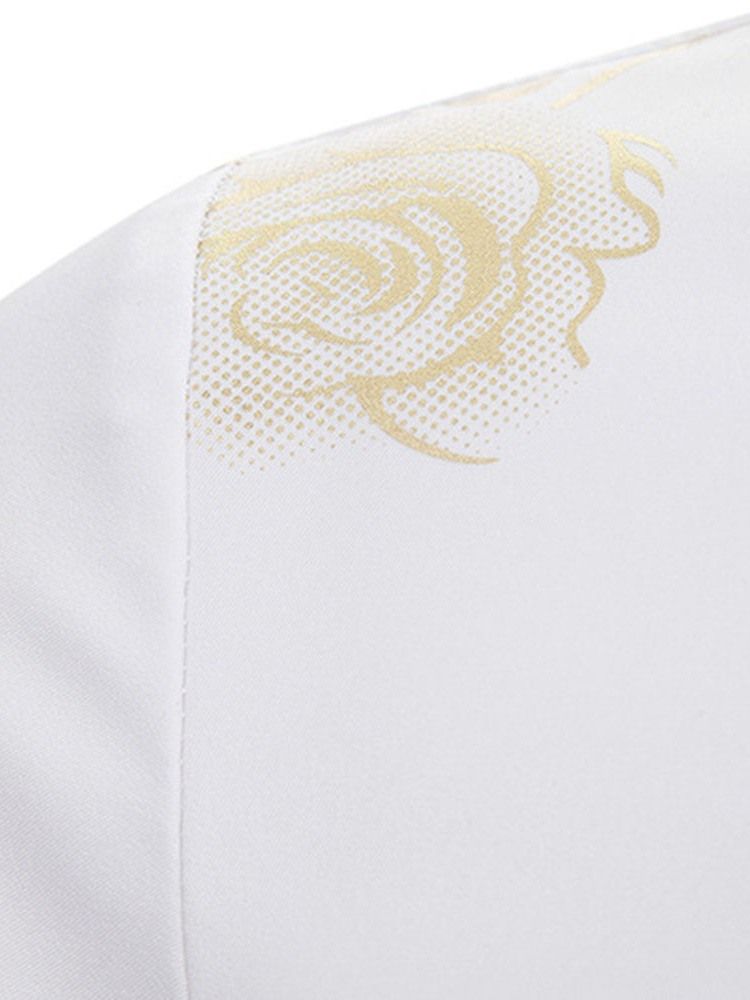 European Lapel Print Enkelknäppt Höstskjorta
