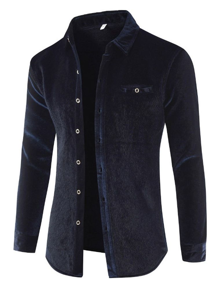 European Patchwork Lapel Fall Enkelknäppt Skjorta