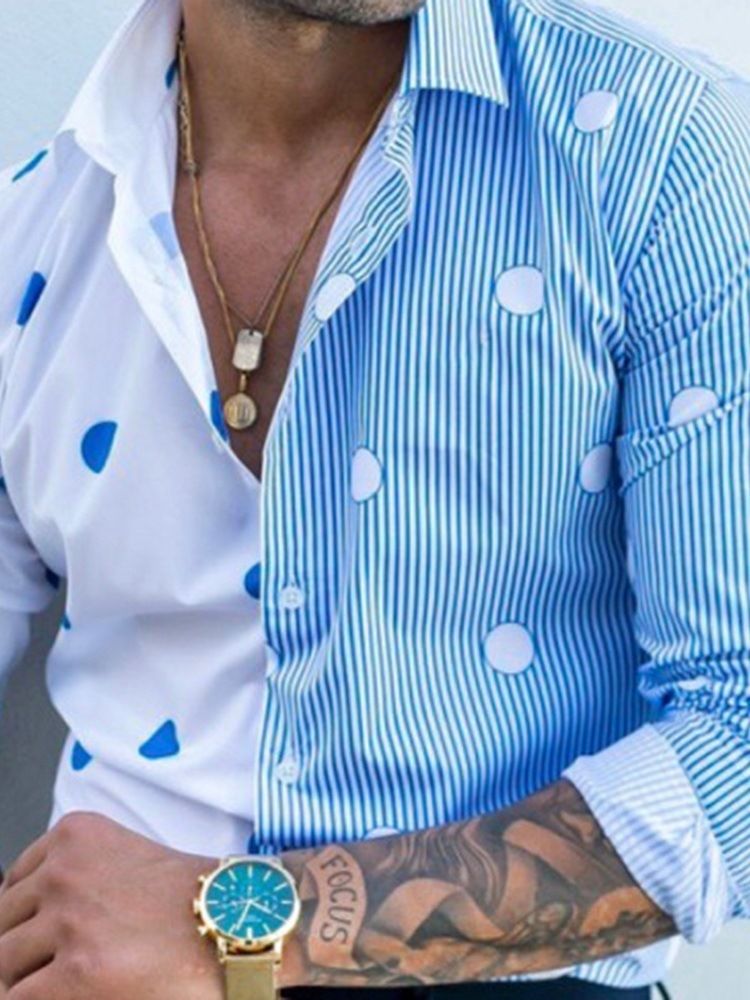 European Polka Dots Print Fall Enkelknäppt Skjorta