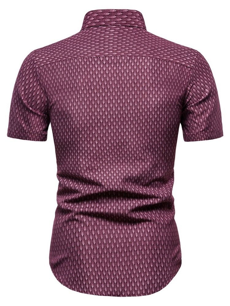 European Print Lapel Sommar Single Breasted Shirt