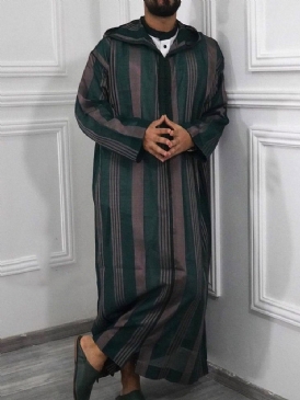 Hooded Casual Stripe Spring Loose Herrskjorta