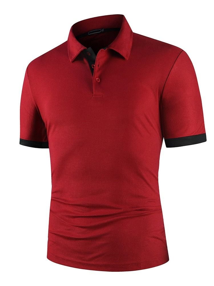 Hot Sale Patchwork European Color Block Polo Shirt