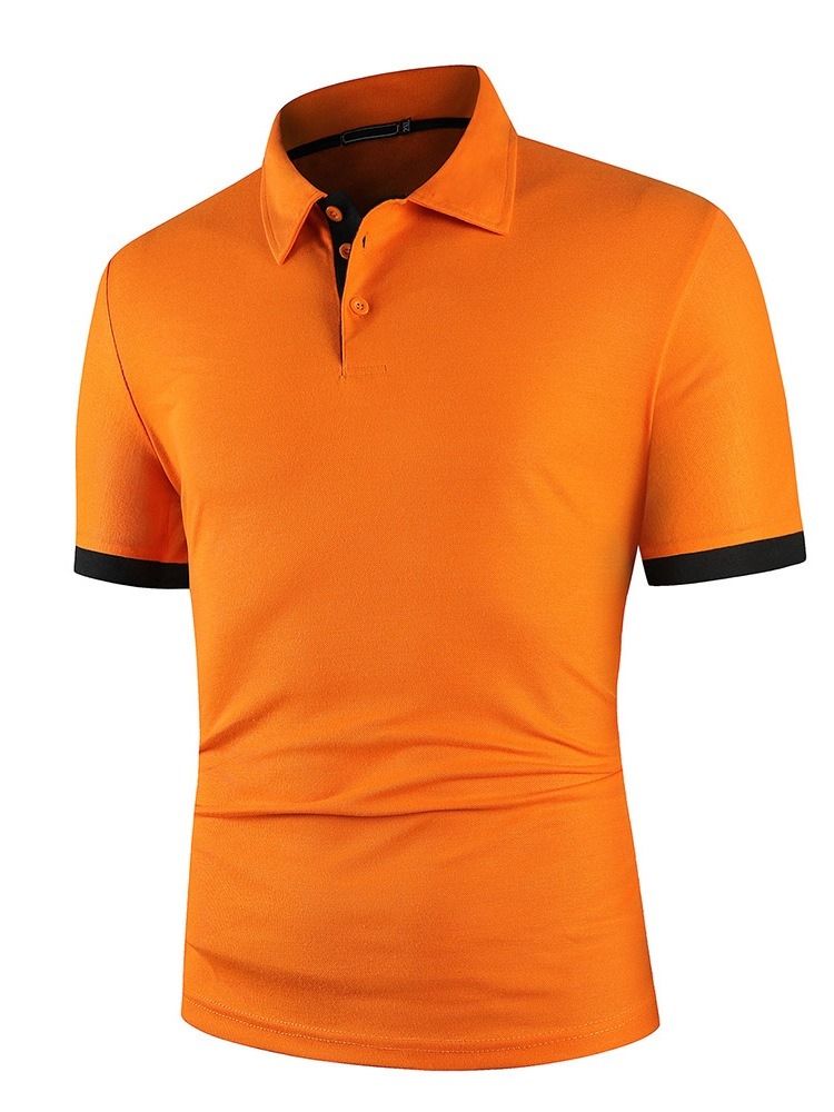 Hot Sale Patchwork European Color Block Polo Shirt
