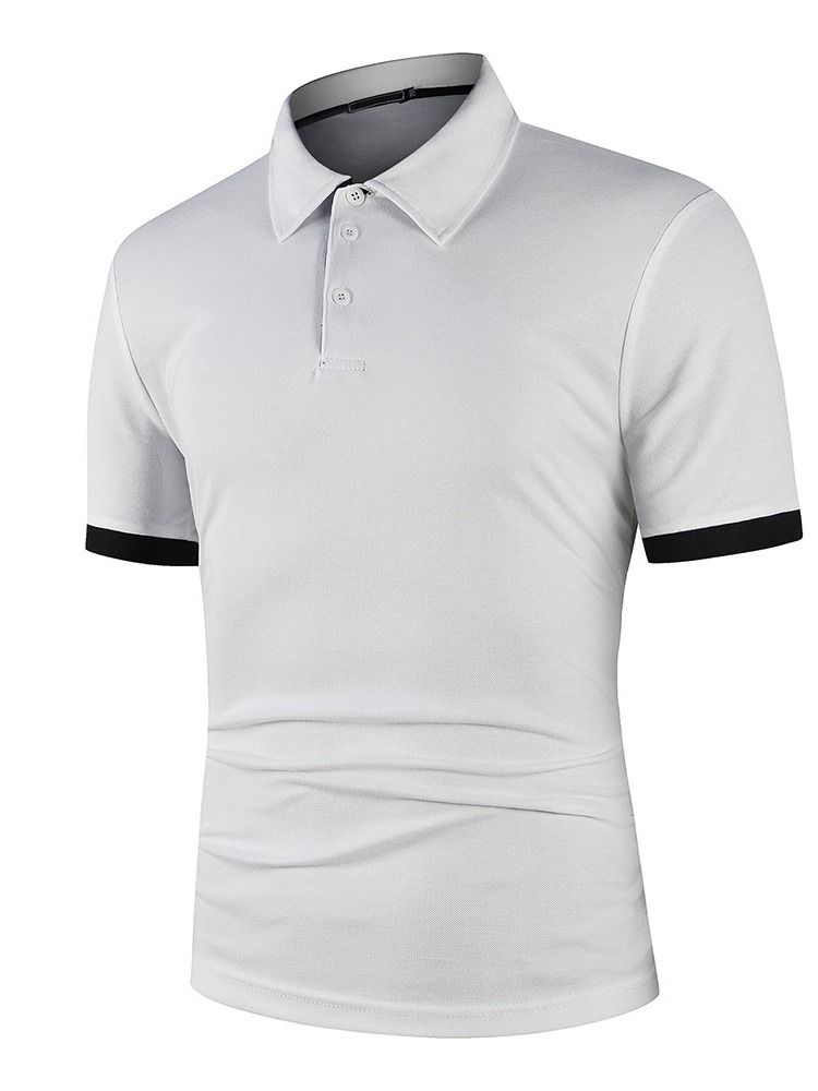 Hot Sale Patchwork European Color Block Polo Shirt