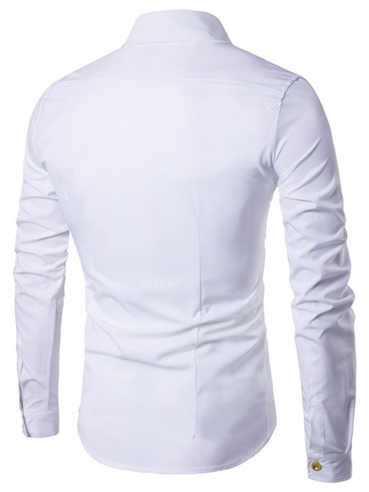 Knapp European Lapel Dubbelknäppt Slim Shirt