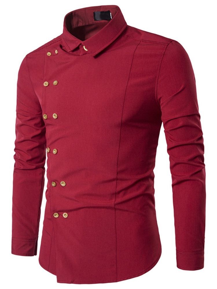 Knapp European Lapel Dubbelknäppt Slim Shirt