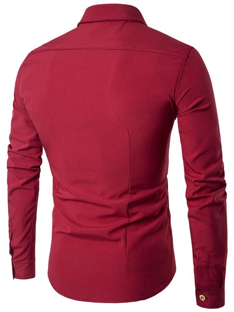 Knapp European Lapel Dubbelknäppt Slim Shirt