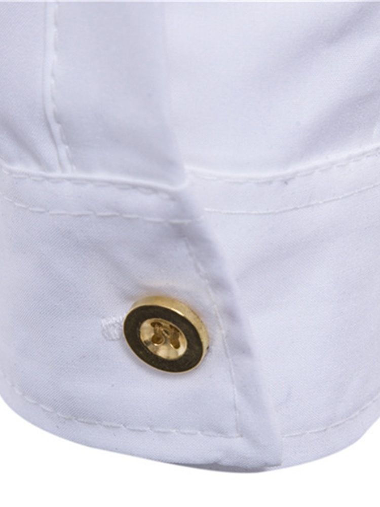 Knapp European Lapel Dubbelknäppt Slim Shirt