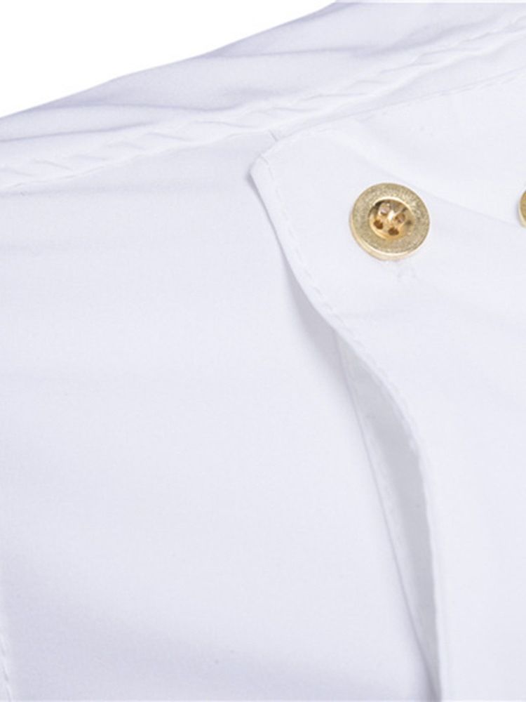 Knapp European Lapel Dubbelknäppt Slim Shirt