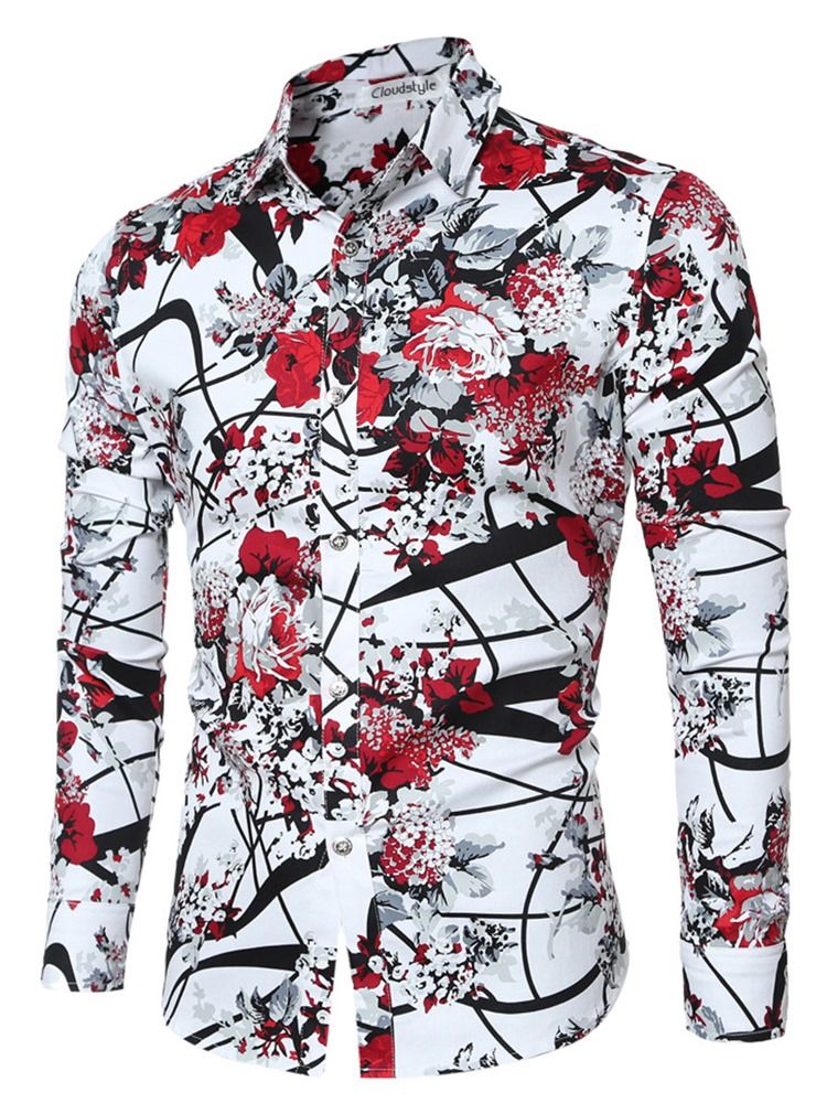 Kvalitet Vogue Print Slim Herrskjorta