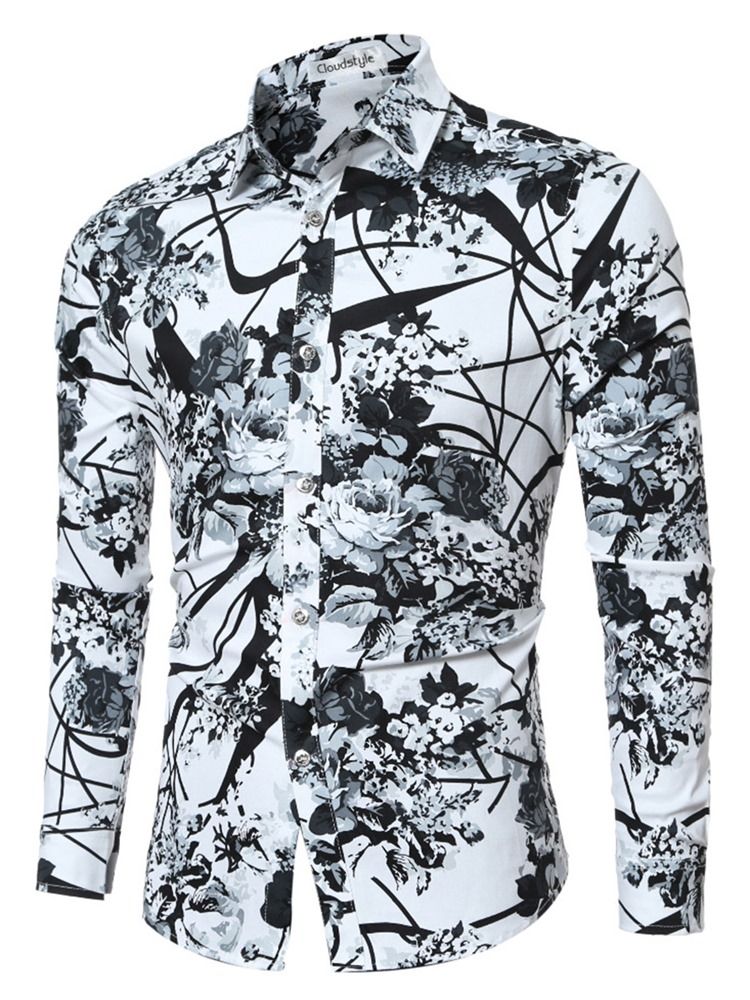Kvalitet Vogue Print Slim Herrskjorta