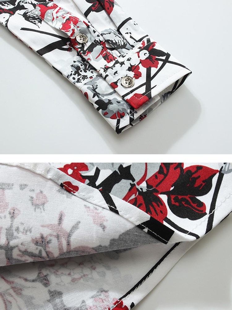 Kvalitet Vogue Print Slim Herrskjorta