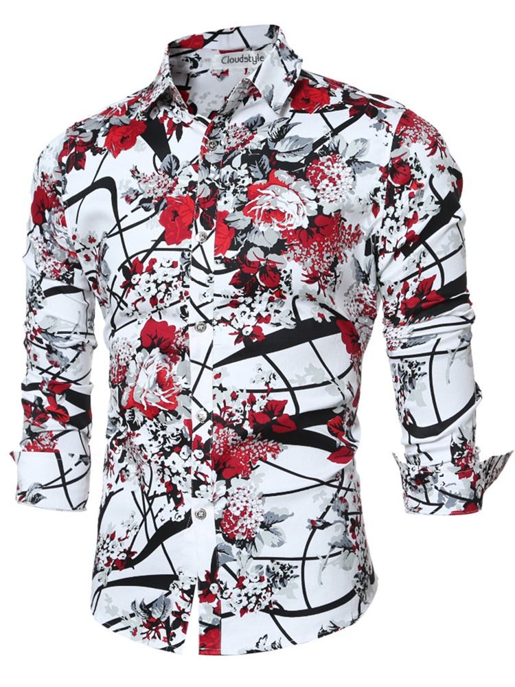 Kvalitet Vogue Print Slim Herrskjorta