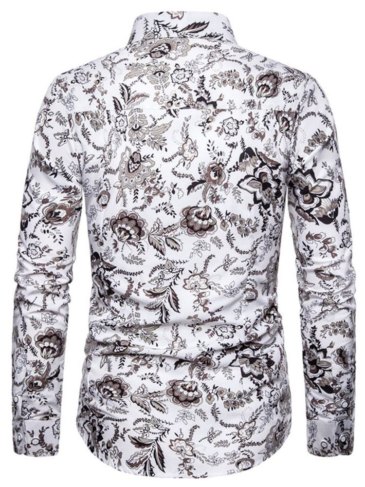 Lapel Blommig Casual Slim Vårskjorta För Kvinnor