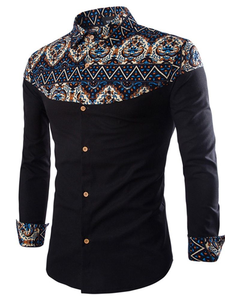 Lapel Blommig Casual Våren Enkelknäppt Skjorta