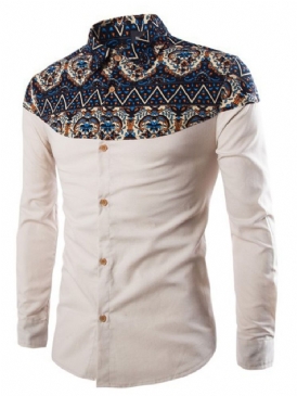 Lapel Blommig Casual Våren Enkelknäppt Skjorta