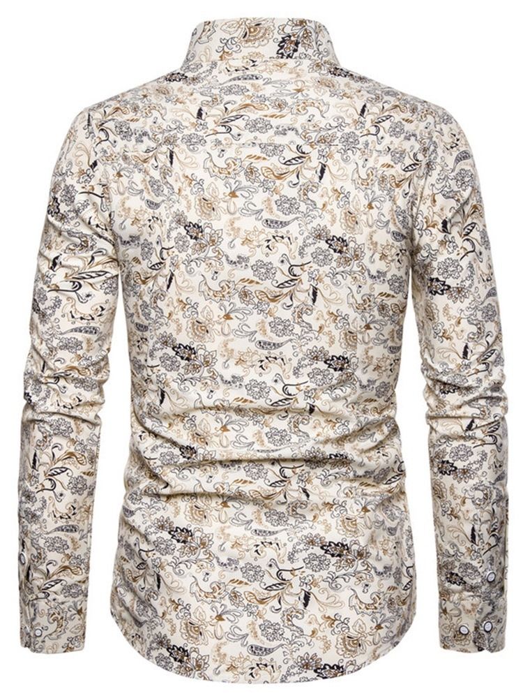 Lapel Button Casual Enkelknäppt Herrskjorta
