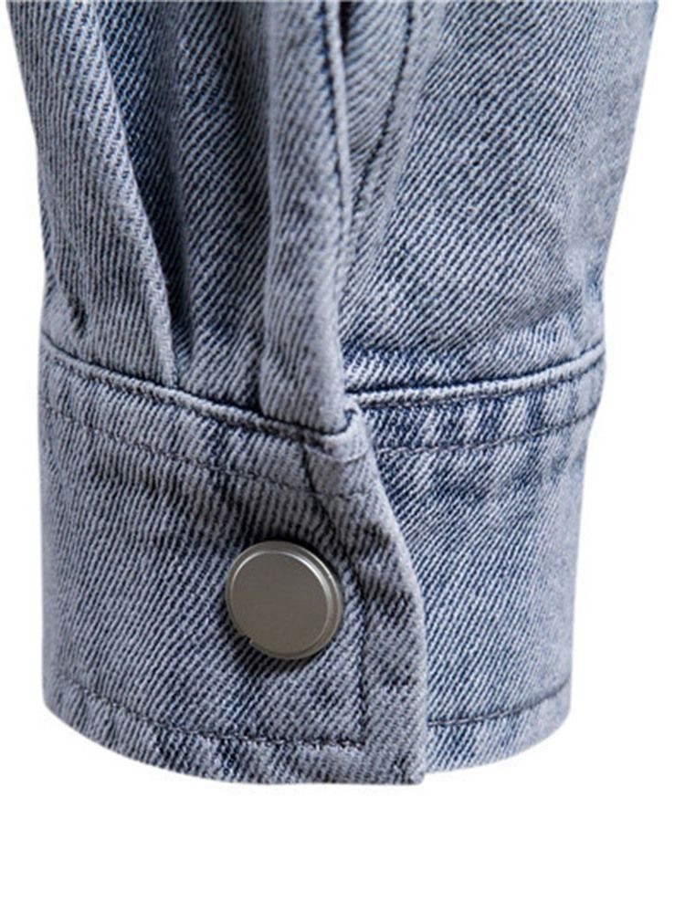 Lapel Casual Pocket Enkelknäppt Slim Herrskjorta