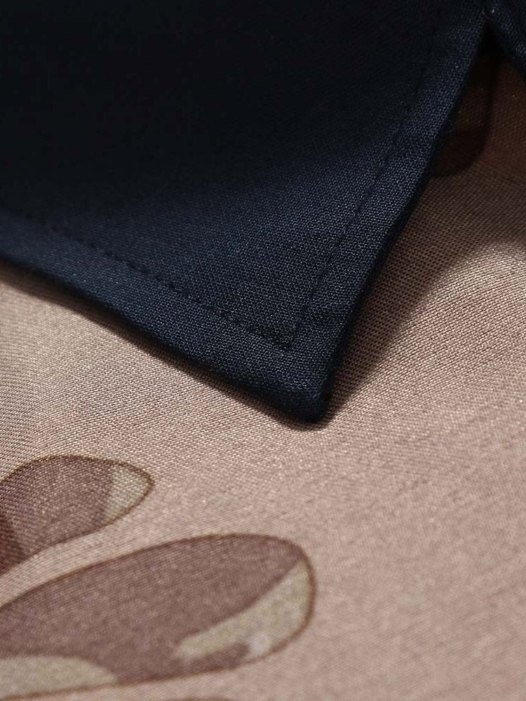Lapel European Color Block Enkelknäppt Slimmad Skjorta