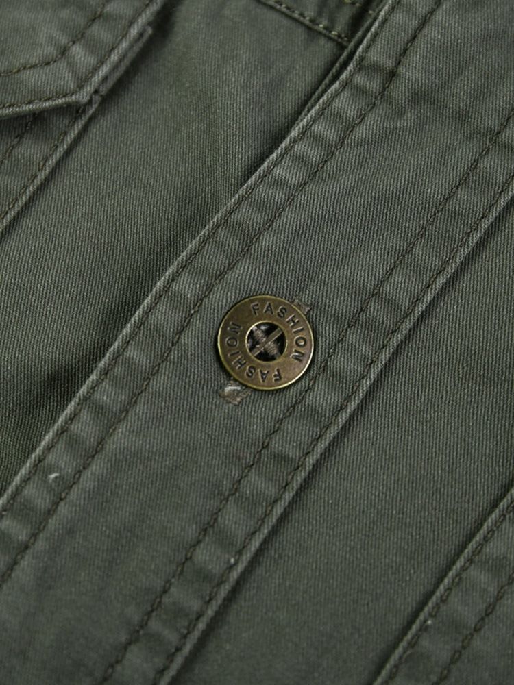 Lapel European Pocket Fall Slim Shirt