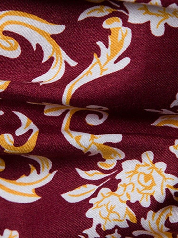 Lapel European Print Slim Shirt För Män