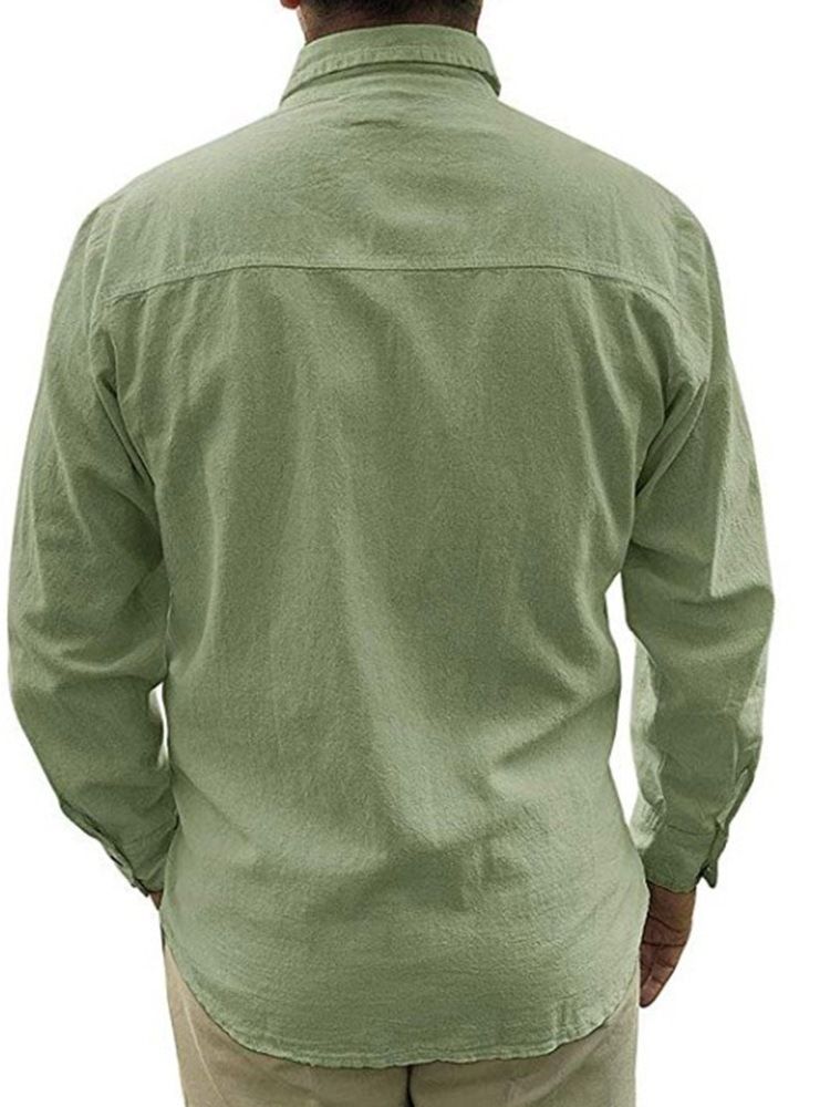 Lapel Plain Button Fall Enkelknäppt Skjorta