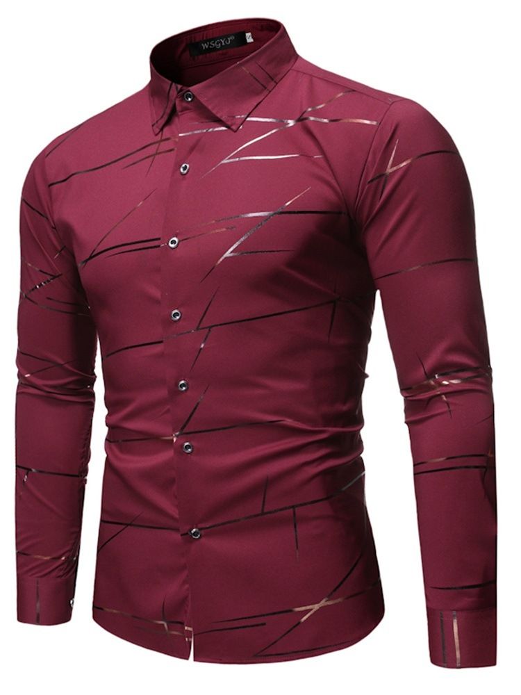 Lapel Print Casual Slim Enkelknäppt Dragkedja