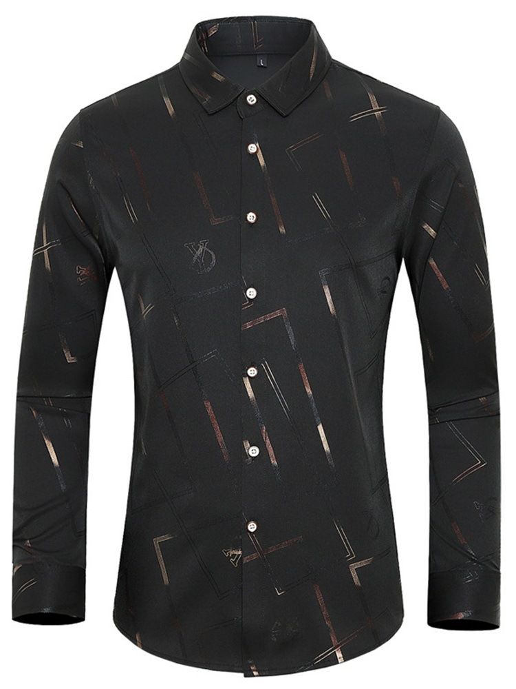 Lapel Print Mode Slim Fall Shirt