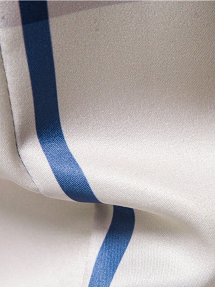 Lapel Print Ol Slim Enkelknäppt Skjorta