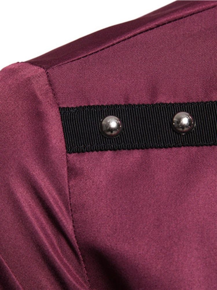Lapel Rivet Fashion Slim Enkelknäppt Skjorta