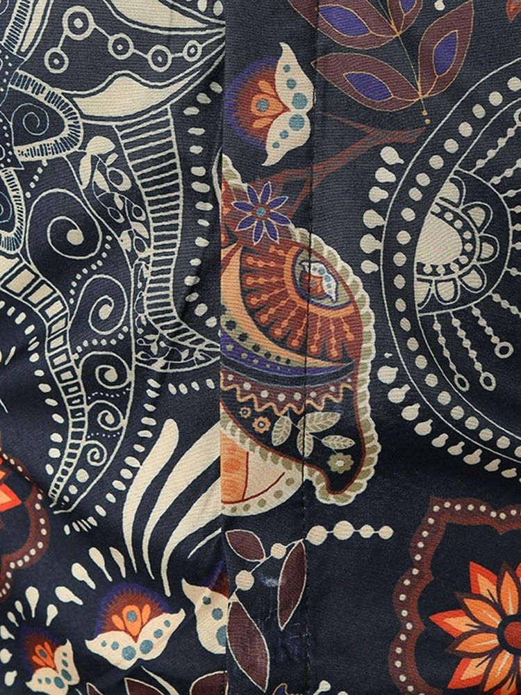 Lapeltryckt Button Up Herr Casual Spring Shirt