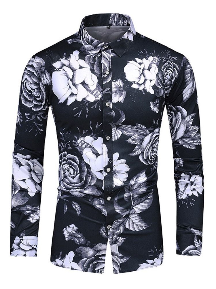 Modeslagstryck Slim Herrskjorta