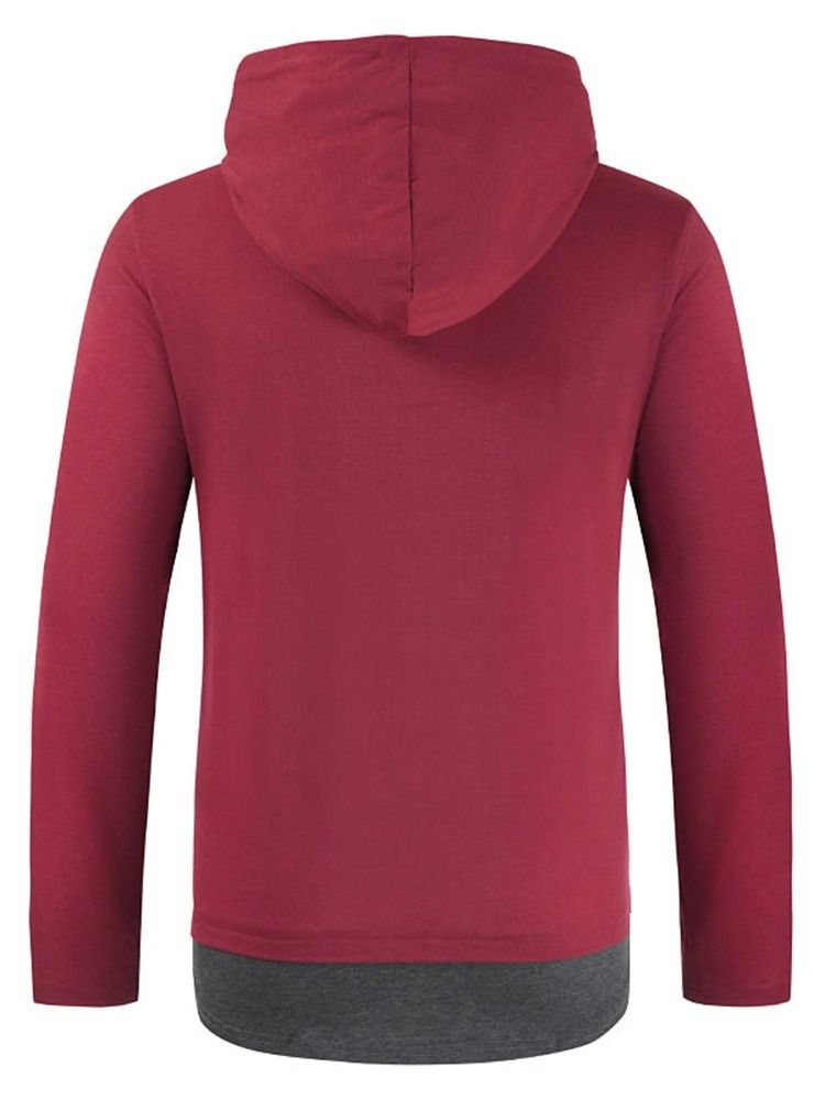 Patchwork Casual Color Block Pullover Långärmad T-Shirt