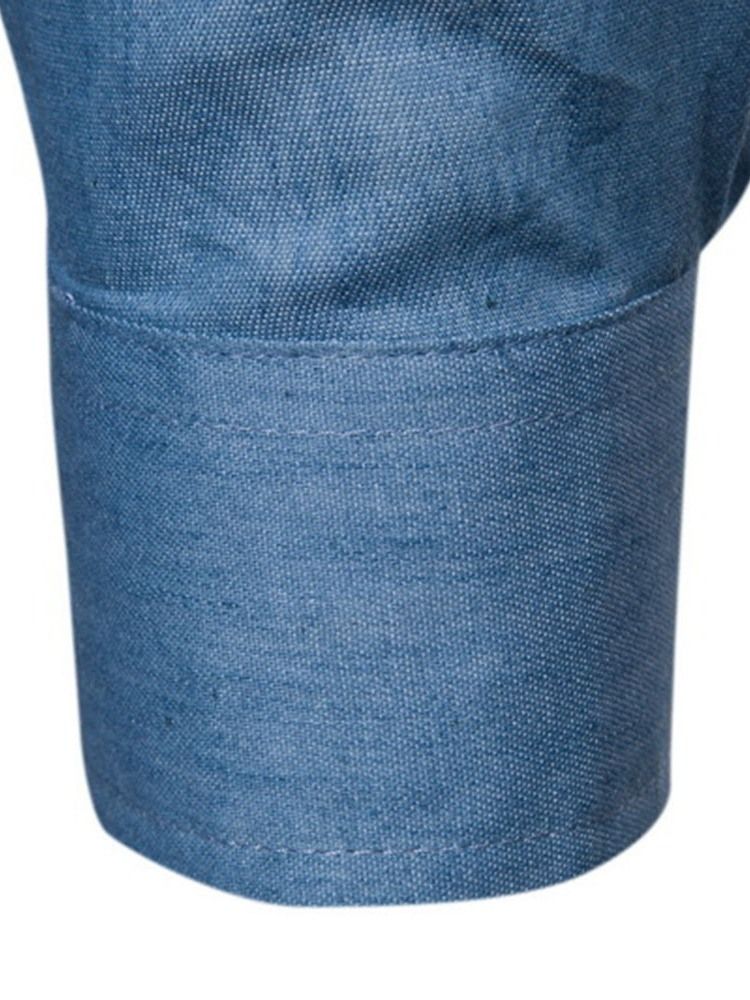 Patchwork Casual Lapel Slim Vårskjorta För Män