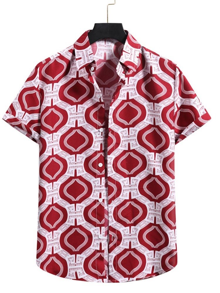 Patchwork Lapel Casual Enkelknäppt Höstskjorta För Män