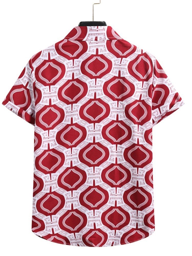 Patchwork Lapel Casual Enkelknäppt Höstskjorta För Män