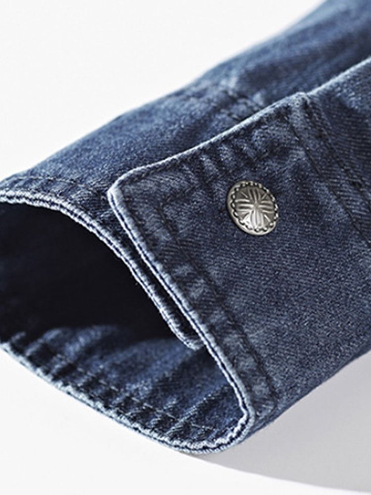 Pocket Casual Lapel Enkelknäppt Vårskjorta