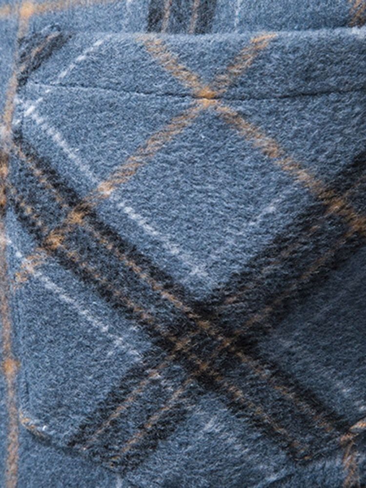 Pocket Lapel Pläd Enkelknäppt Höstskjorta
