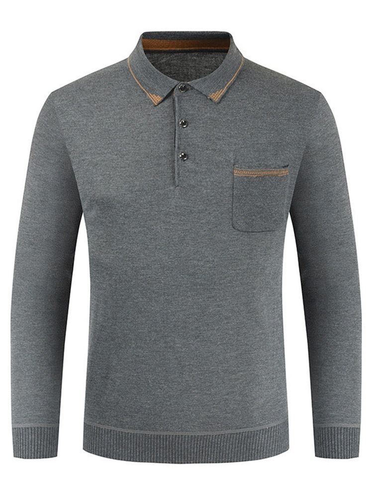 Pocket Polo Neck Ol Långärmad Tröja