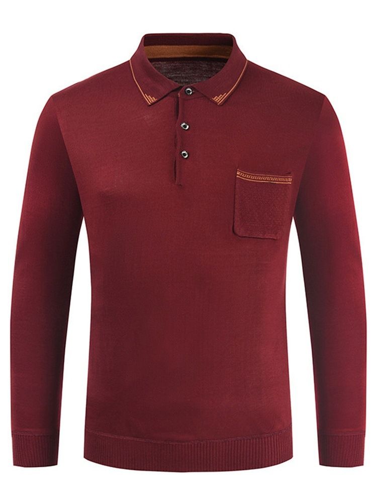 Pocket Polo Neck Ol Långärmad Tröja