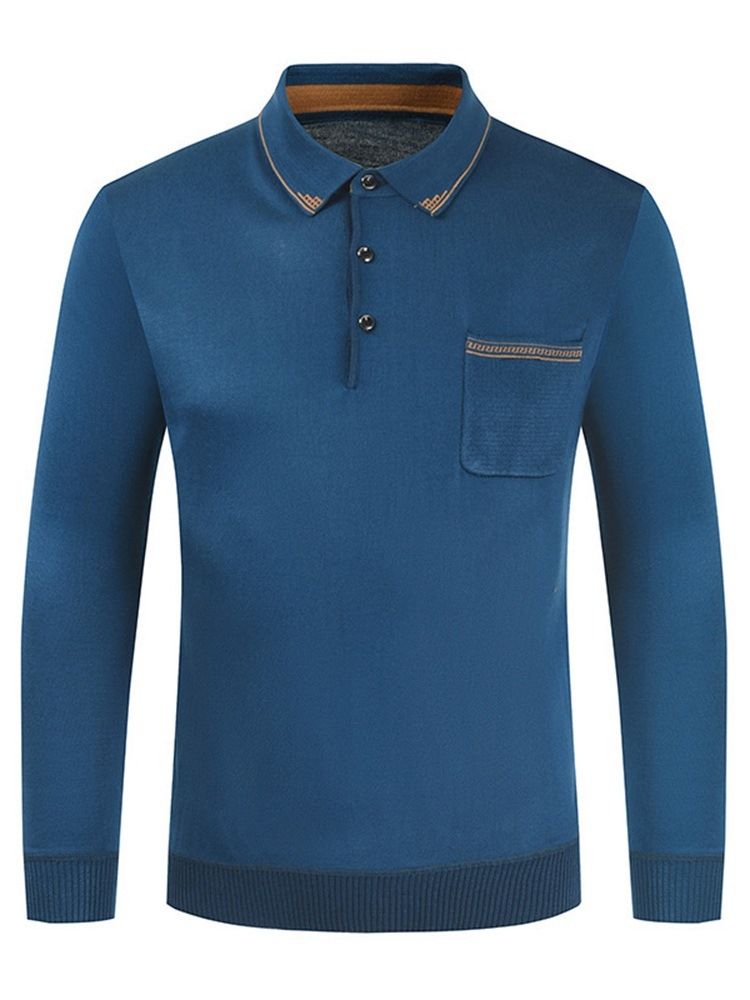 Pocket Polo Neck Ol Långärmad Tröja