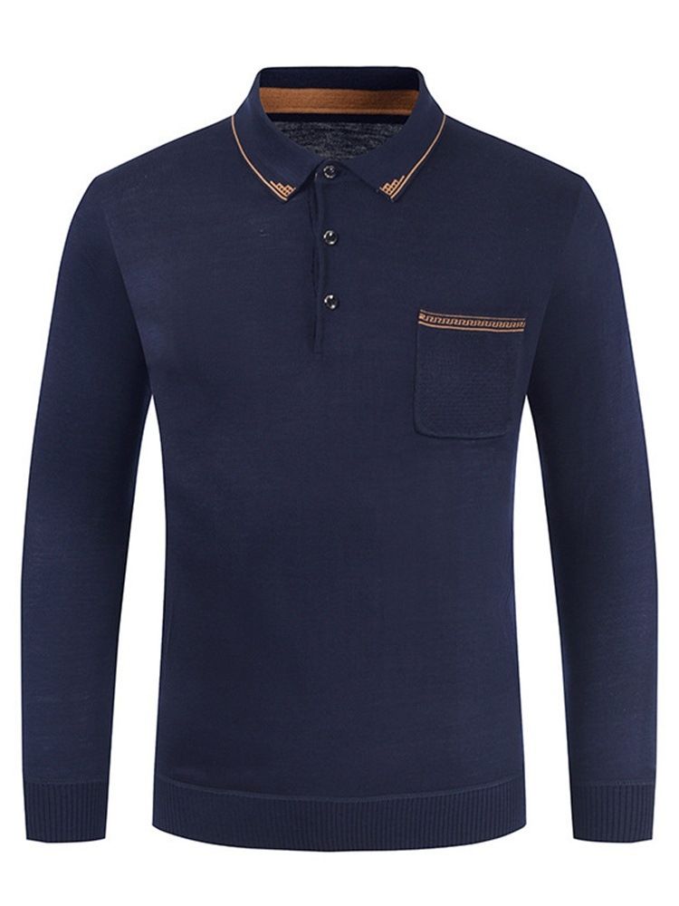 Pocket Polo Neck Ol Långärmad Tröja