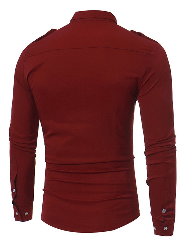 Pocket Tie Dekorerad Unik Smal Herrskjorta