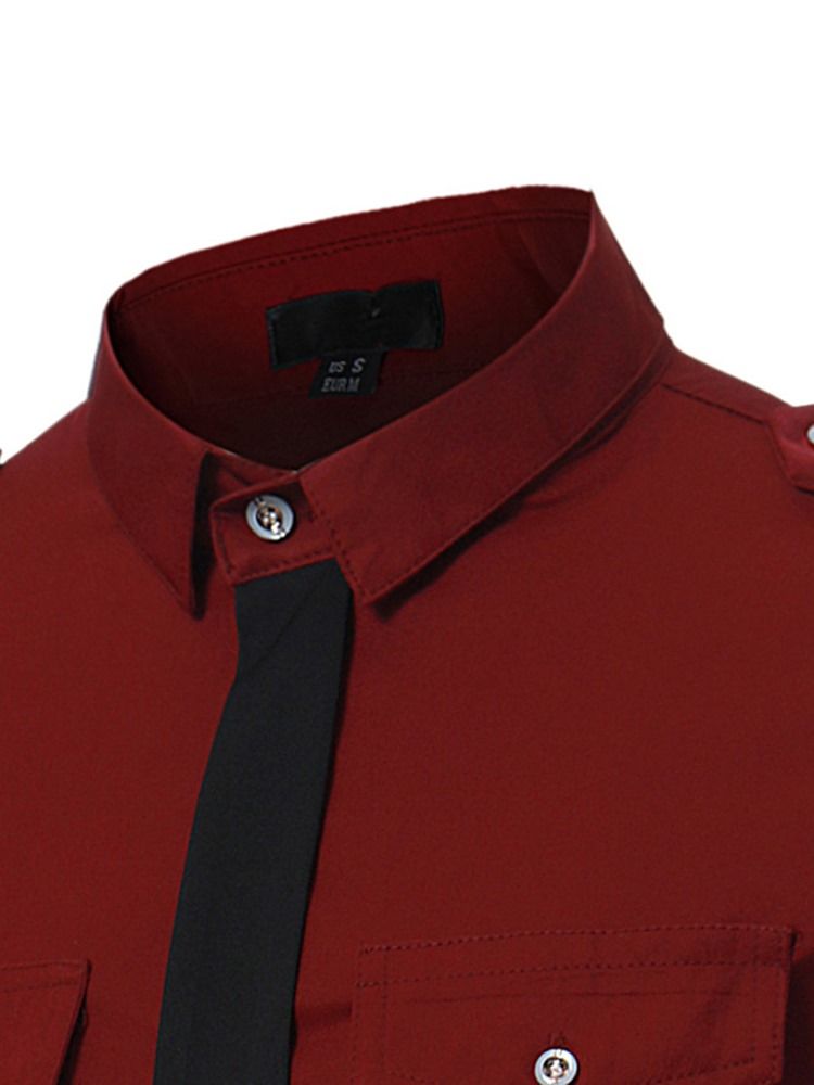 Pocket Tie Dekorerad Unik Smal Herrskjorta