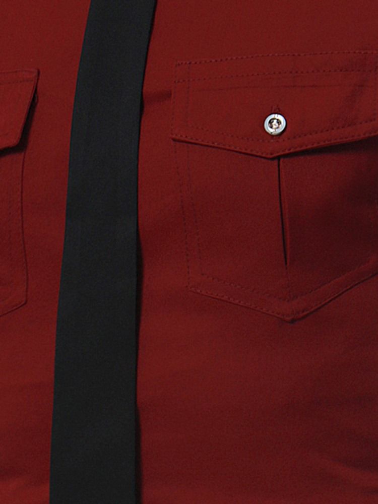 Pocket Tie Dekorerad Unik Smal Herrskjorta